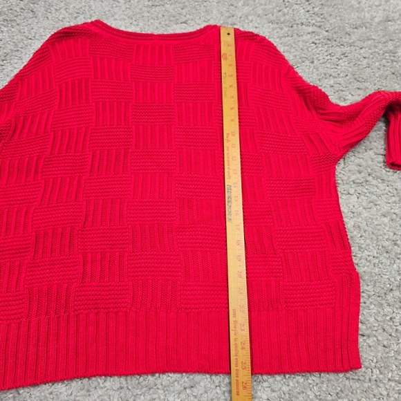 Habitat‎ Clothes To Live In Sweater Womens Small Red Drop Shoulders Knit Stretch - Picture 10 of 12